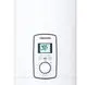 Weißer Durchlauferhitzer von Stiebel Eltron mit digitalem Display, Temperaturanzeige von 40,5 °C und Bedienelementen für die Temperaturregelung.